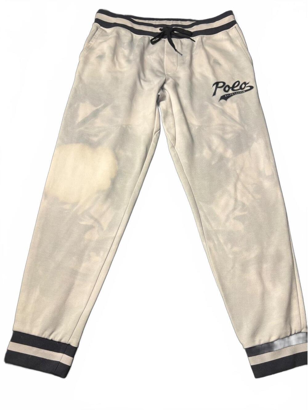 Polo Ralph Lauren Women's Tie-Dye Sweatpants with Striped Cu
